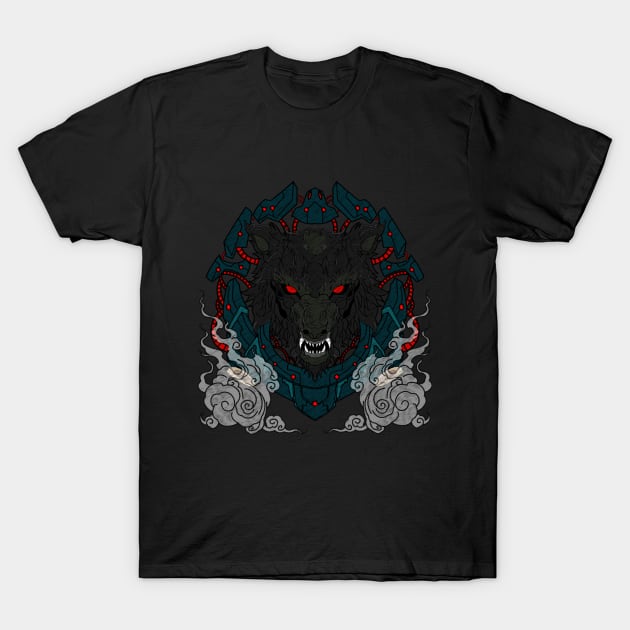 Mecha Wolf T-Shirt by Papras.Art